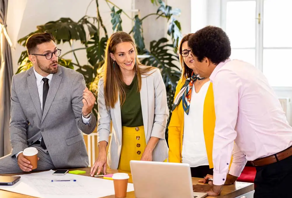 Group of business people working in office